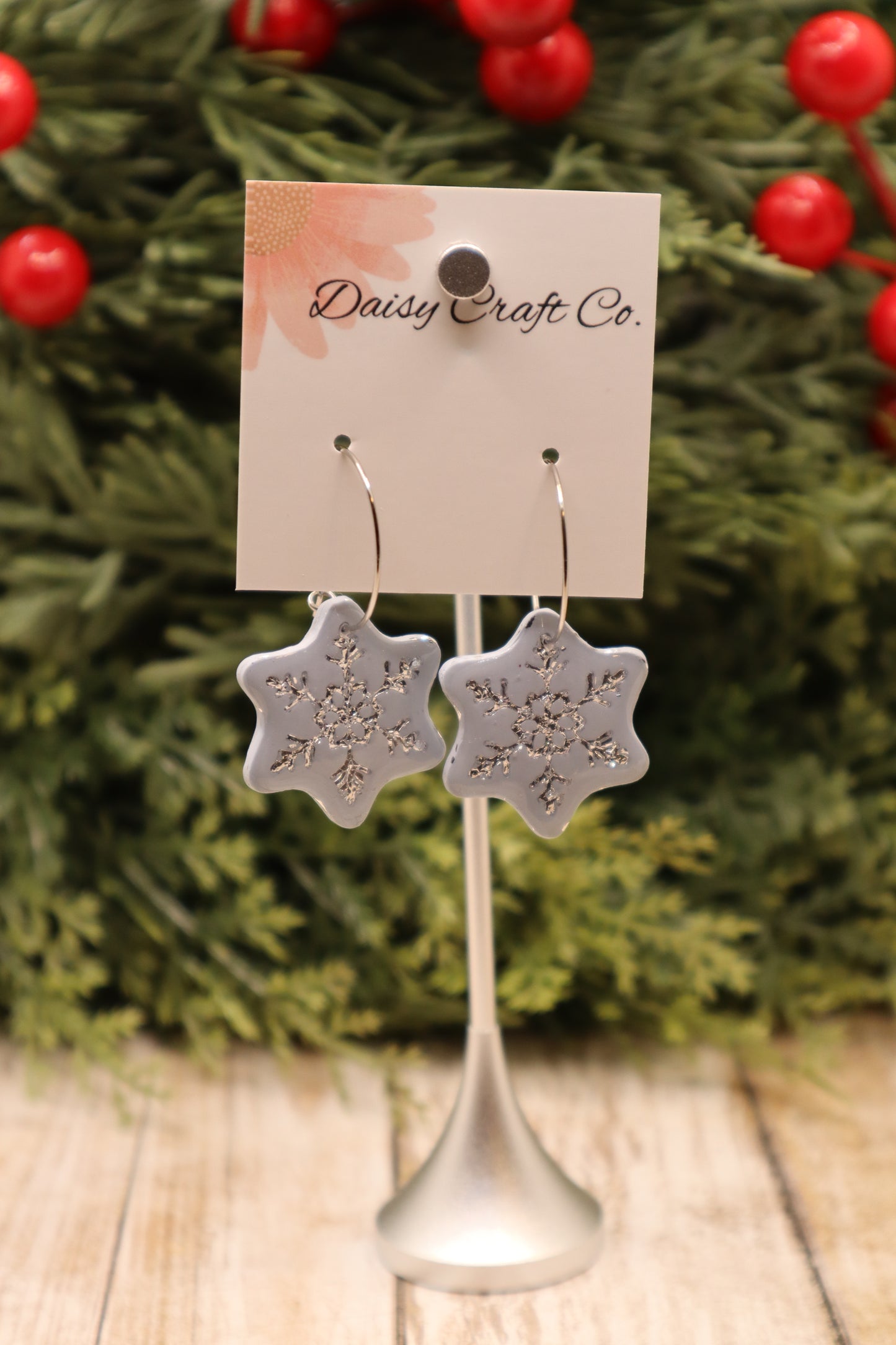 Snowflake Hoop Earrings