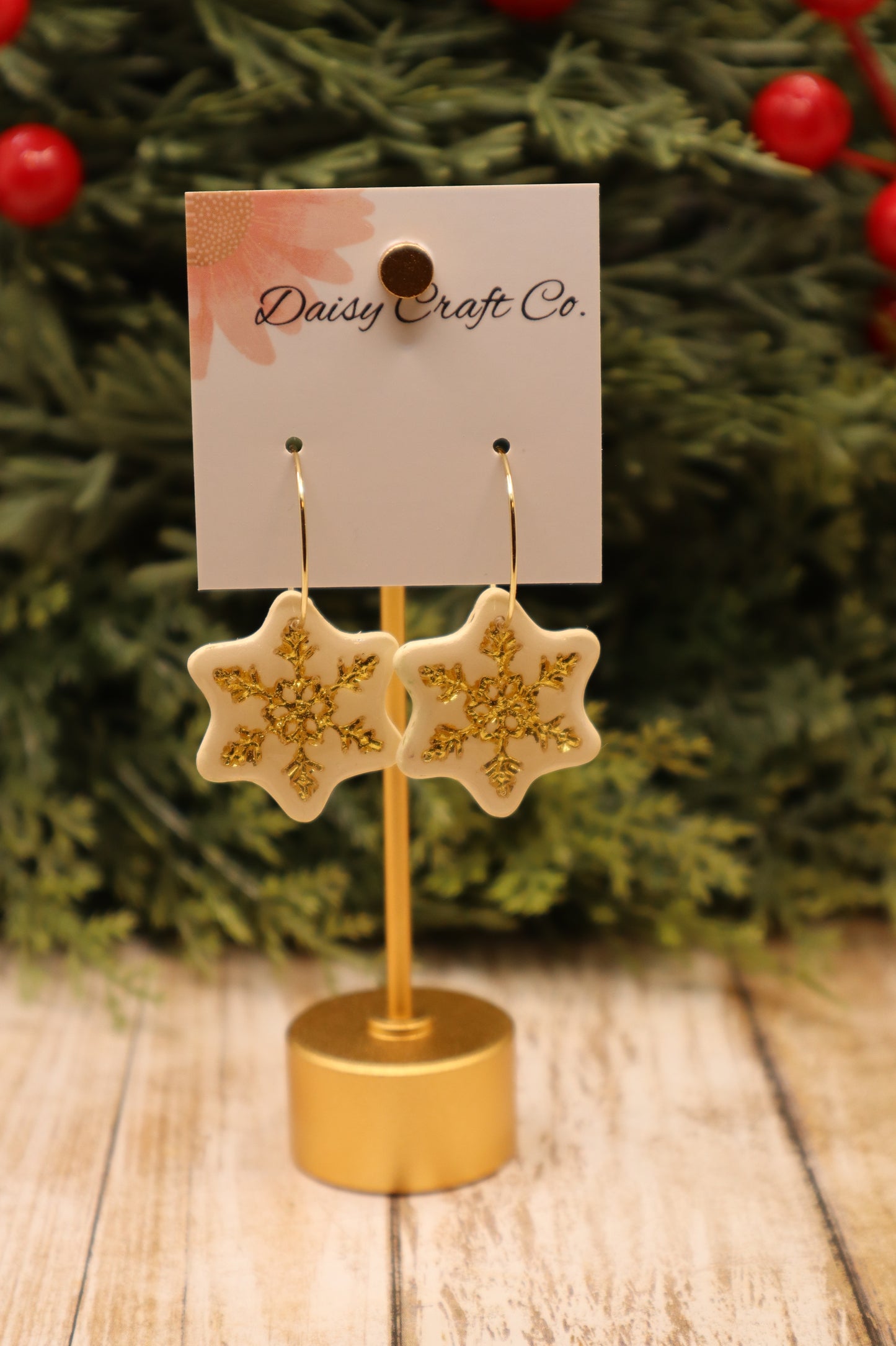 Snowflake Hoop Earrings