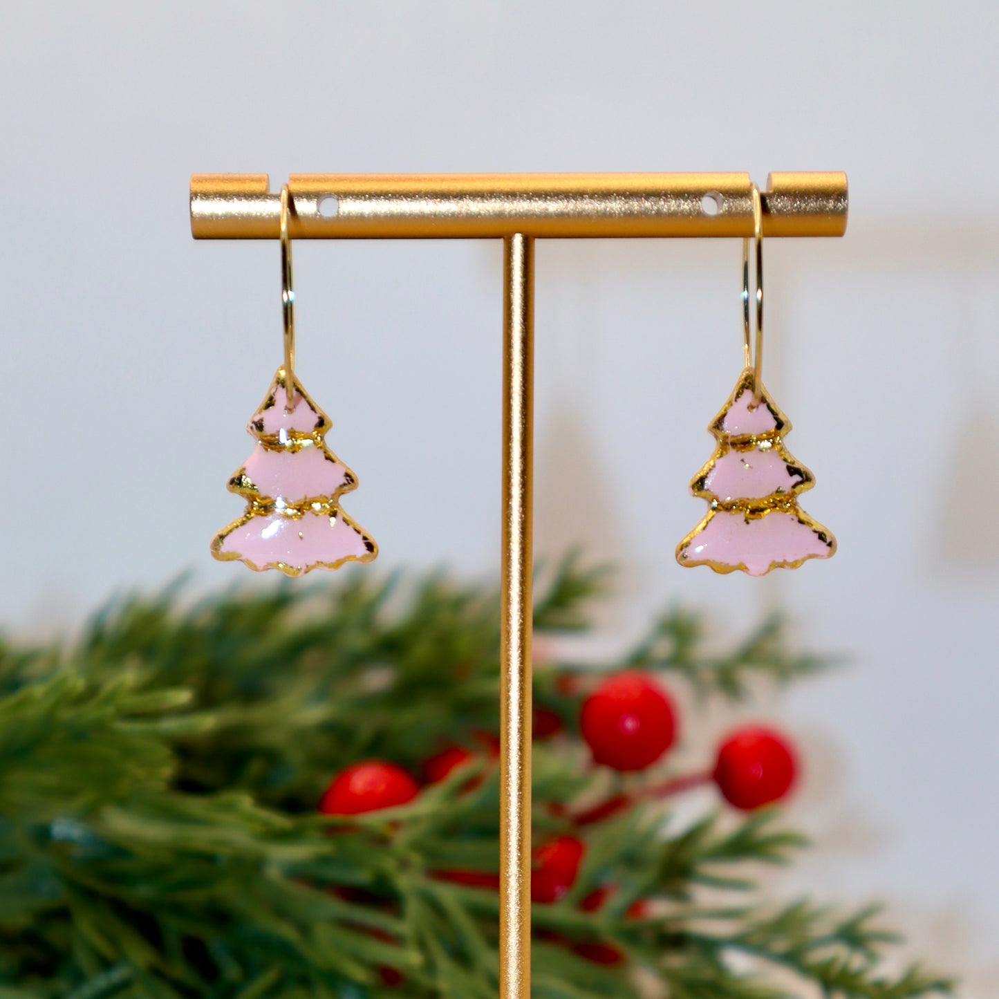 Christmas Tree Hoop Earrings
