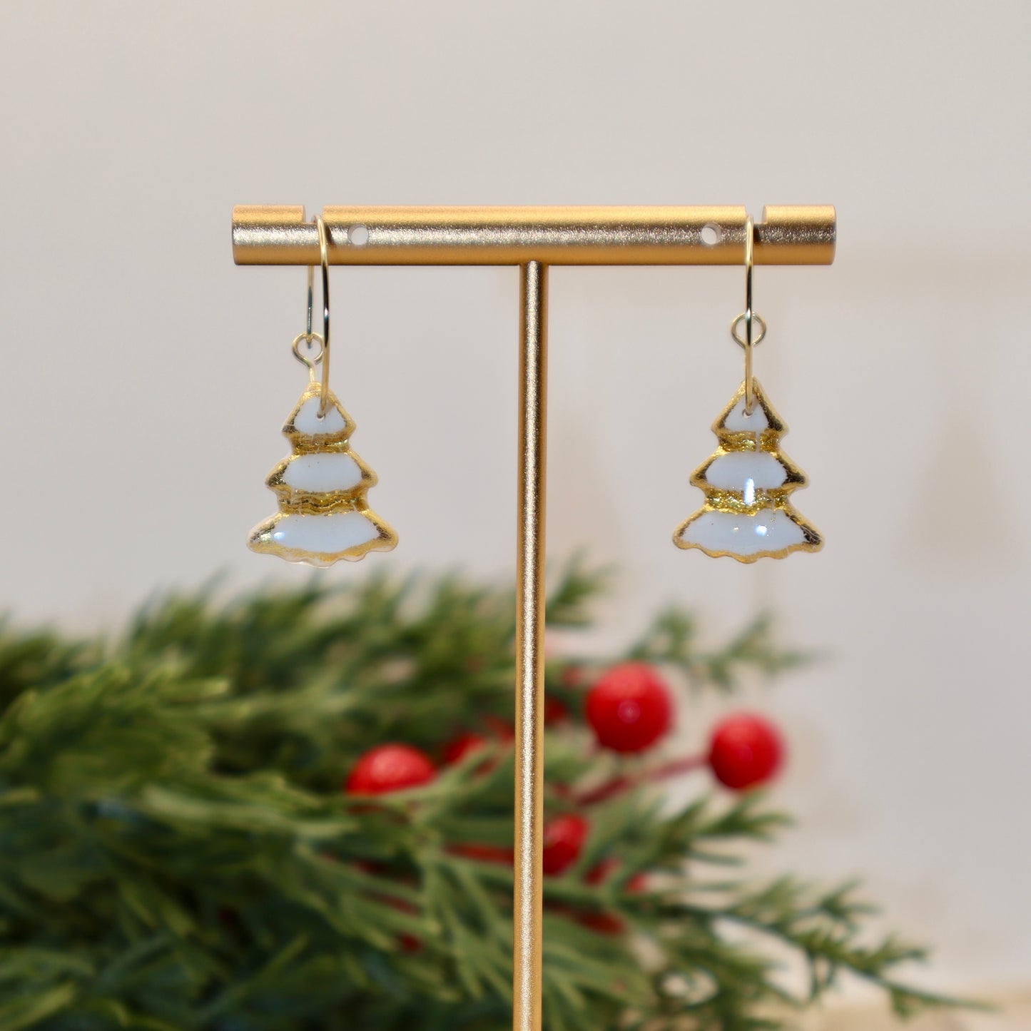 Christmas Tree Hoop Earrings