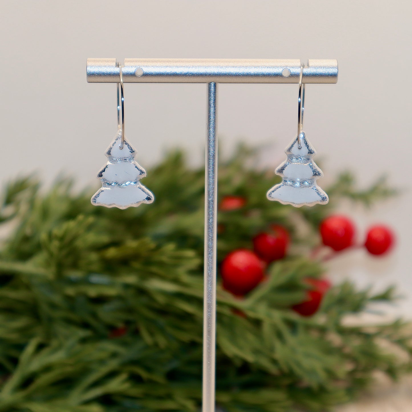 Christmas Tree Hoop Earrings
