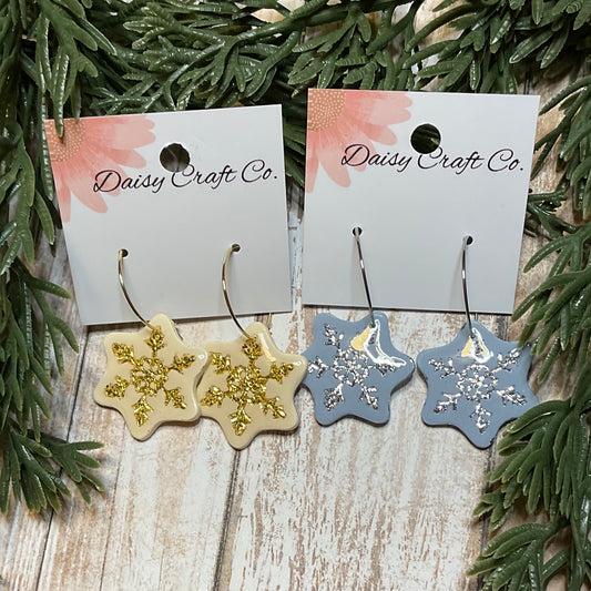 Snowflake Hoop Earrings